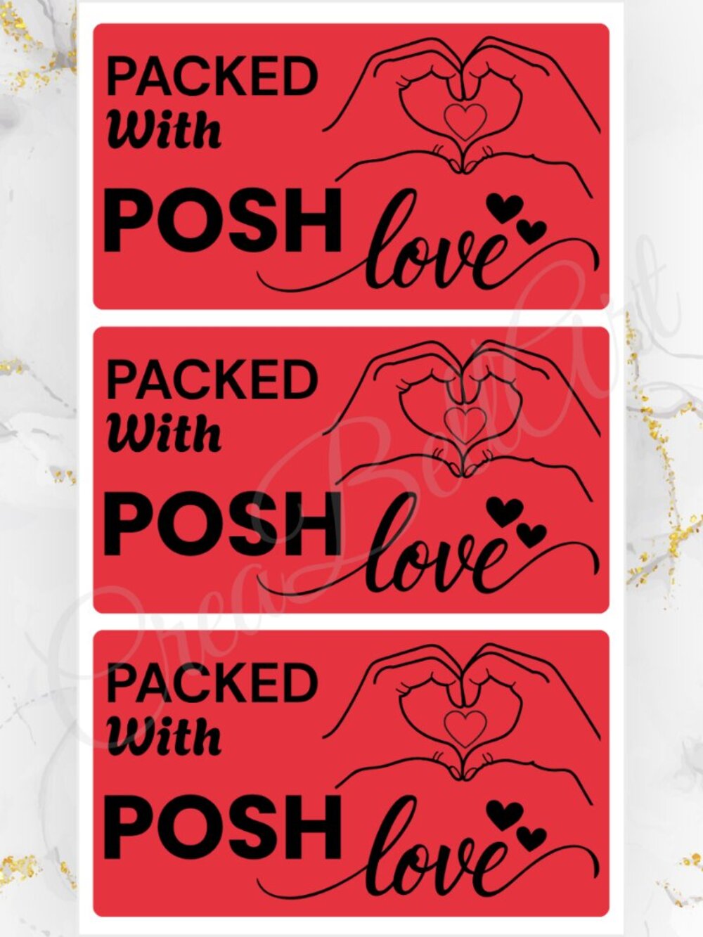 100 Thank you Stickers Packed with Posh Love | Small Business Labels